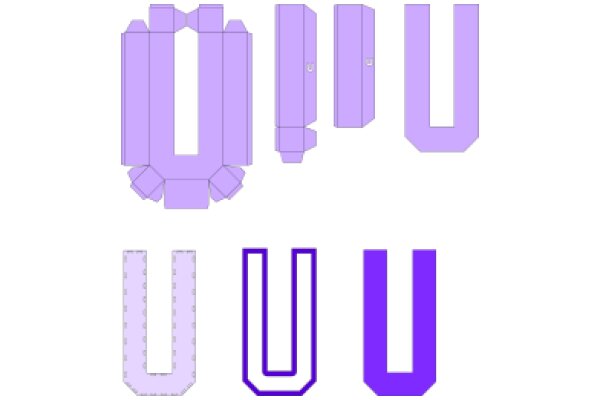 Exploring the Art of Typography: A Collection of Purple U's and U's