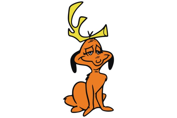 A Whimsical Cartoon of a Dog with a Moose Head