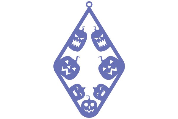 Halloween-themed Decorative Sticker with a Purple Background and White Outline
