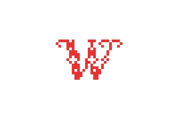 Pixelated Red and White 