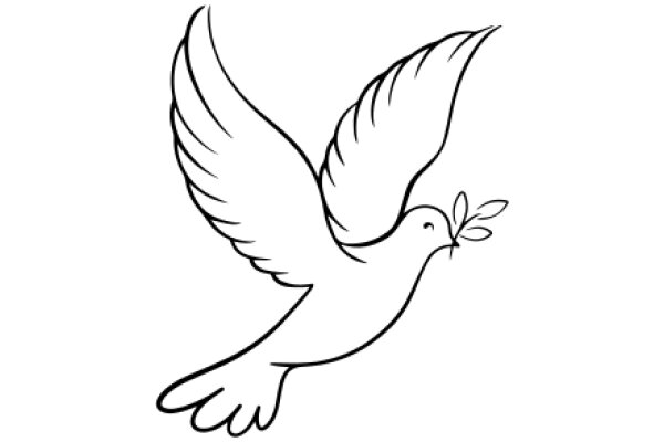 A Simple Line Drawing of a Bird in Flight