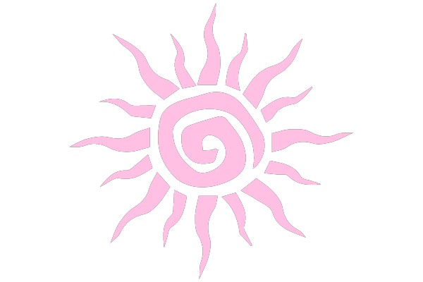 Pink Sunburst with Swirl Design