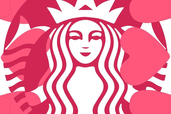 Starbucks Logo with Heart Border
