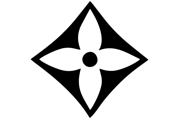 Symmetrical Floral Symbol within a Square