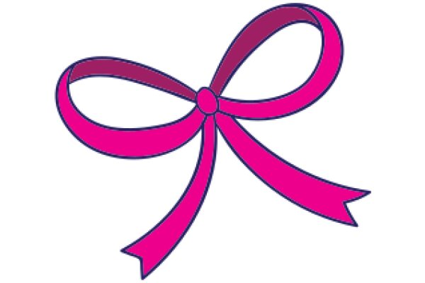 Vivid Pink Bow with a Curved Stem