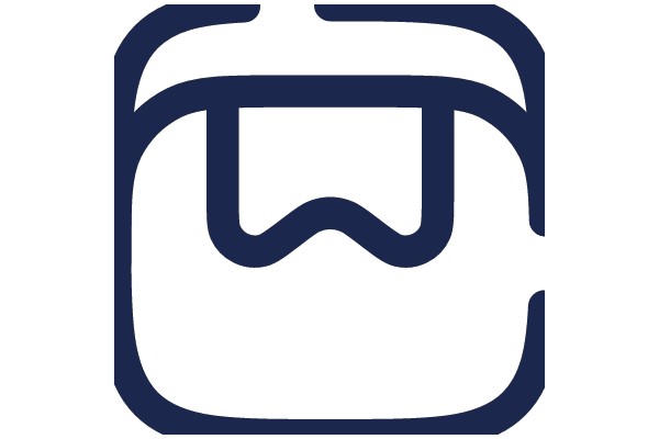 Stylized Icon of a Square with Curved Corners and a Wavy Line in the Center
