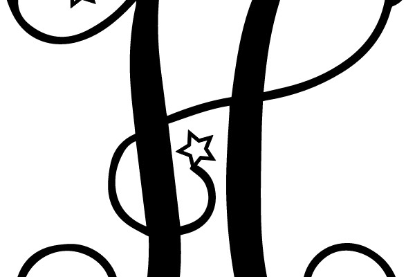 Elegant Star-Adorned Monogram 'H'