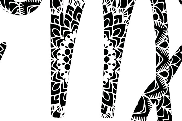 Stylized M and C Design with Patterns