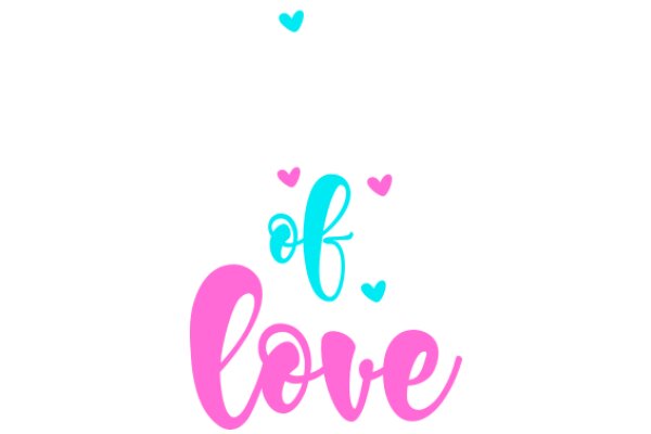 A Digital Affection: A Graphic Design of the Word 'Love' with a Heart Symbol and Pink and Blue Colors