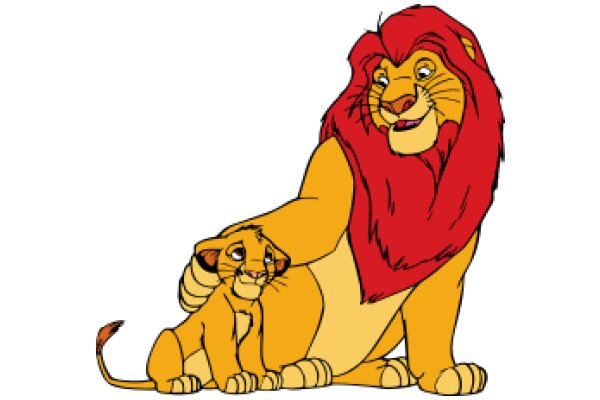 A Heartwarming Moment Between a Lion and a Lion Cub
