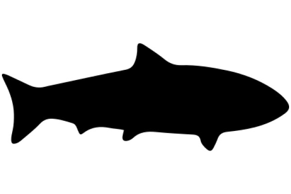 Silhouette of a Shark on a White Background