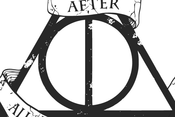 The Deathly Hallows Symbol with Engraved Text