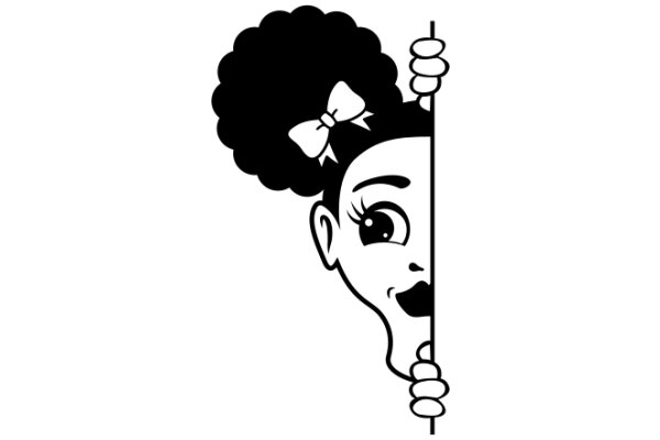 Peeking from Behind: A Playful Illustration