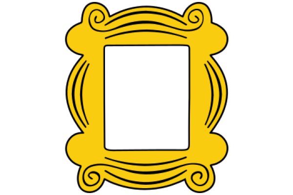 A Vibrant Yellow Oval Frame with a Swirl Design