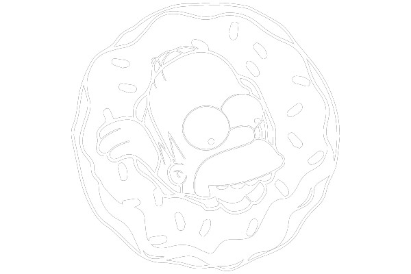 Simpsons Character in Doughnut Outline
