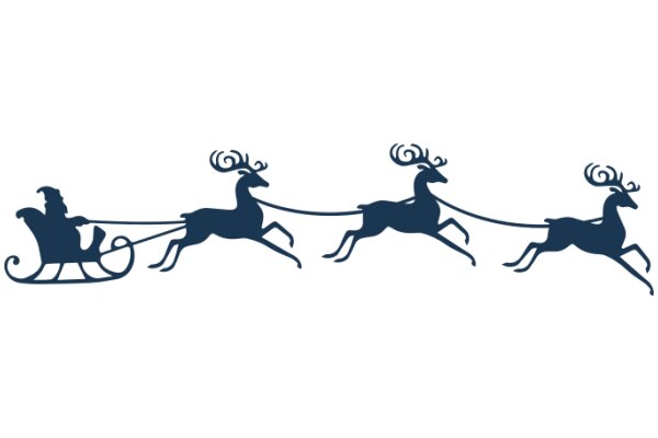 A Festive Scene: Santa's Reindeer Pulling His Sleigh