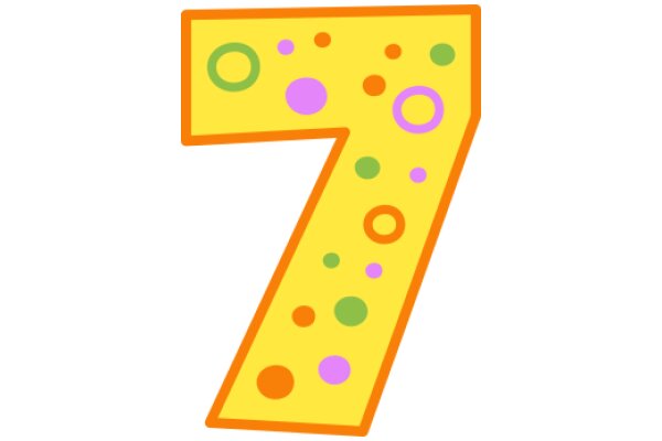 Vibrant and Colorful Number Seven Illustration