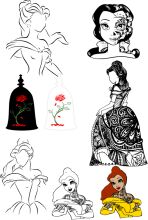 A Collection of Whimsical Characters: A Princess, a Rose, and a Tattooed Lady