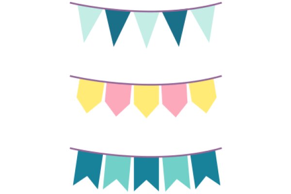 Colorful Banner Flags with Triangular Shapes
