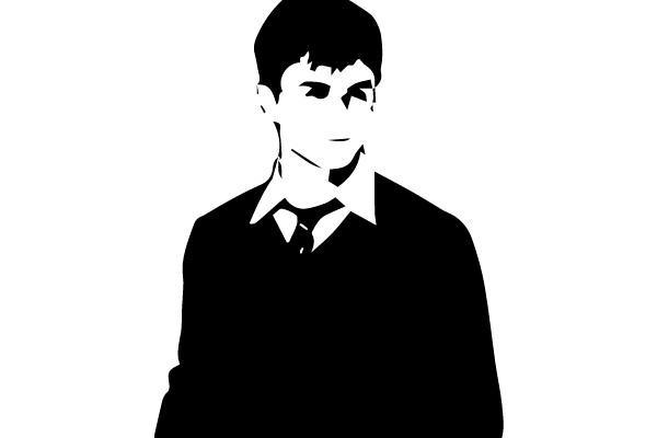 Monochromatic Silhouette of a Confident Male Professional