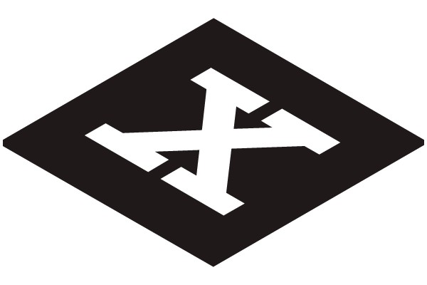Arrow Cross Symbol inside a Black Diamond Shape