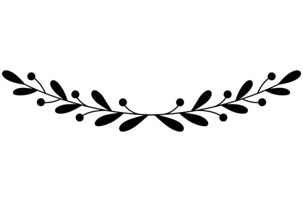 Elegant Black Leaf Design on White Background
