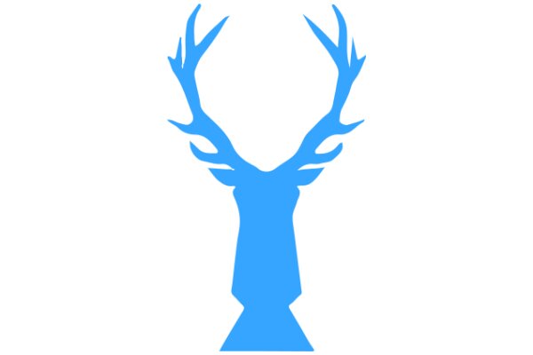 Stylized Blue Deer Antlers on a White Background