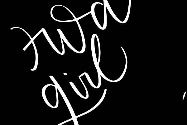 Iowa Girl State Outline with Handwritten Text.
