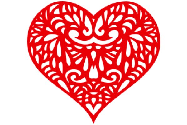 Vibrant Red Heart Design with Intricate Patterns