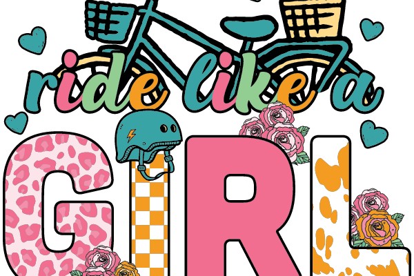 Ride Like a Girl: A Colorful and Playful Affirmation Poster