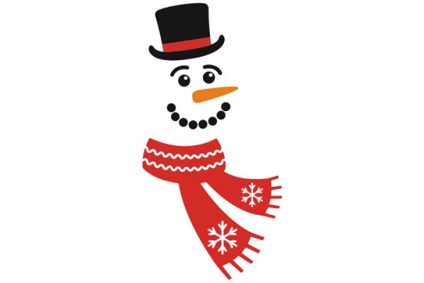 A Festive Winter Scene with a Smiling Snowman