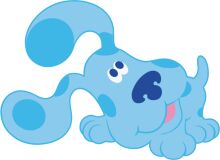 A Friendly Blue Dog with a Pink Tongue, Ready for a Playful Adventure!