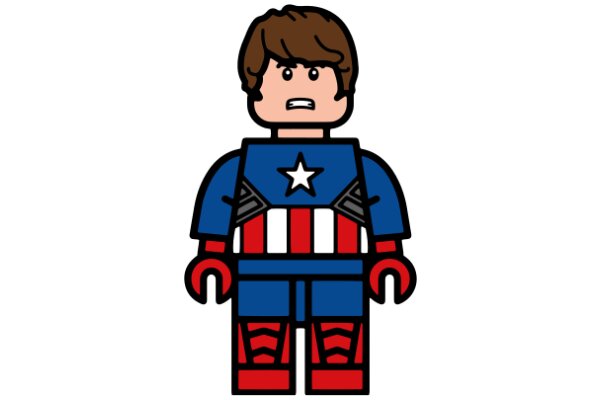 Captain America's Stylish Avatar: A Colorful and Detailed Cartoon Representation of the Iconic Superhero
