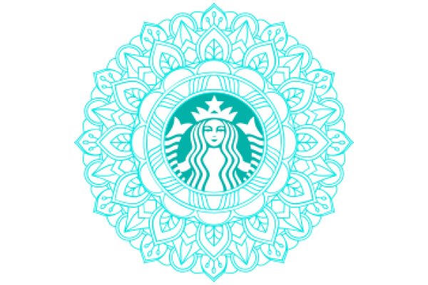 Stylized Starbucks Logo with Floral Patterns