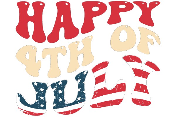 Colorful and Festive 'Happy 4th of July' Design for Independence Day Celebrations