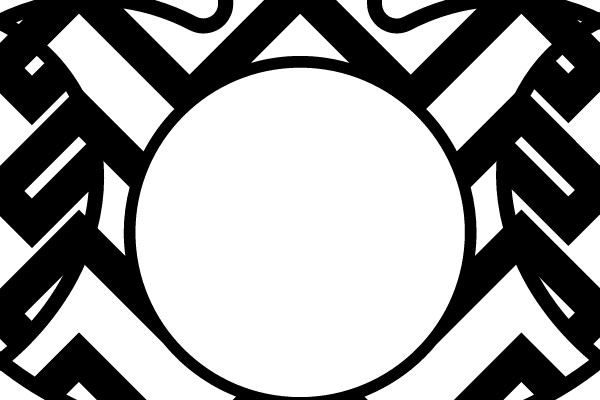 Decorative Chevron Heart Ornament Template