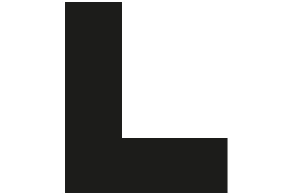Black L-Shaped Block on White Background