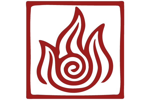 Flame Symbol within Square Outline