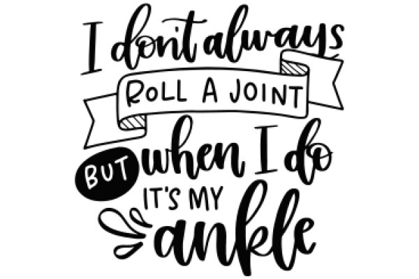 A Humorous Sign: 'I Don't Always Roll a Joint, But When I Do, It's My Ankle'