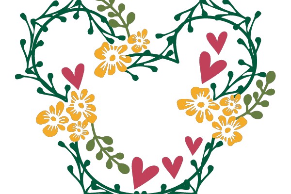 Nature's Embrace: A Heart-Shaped Floral Wreath