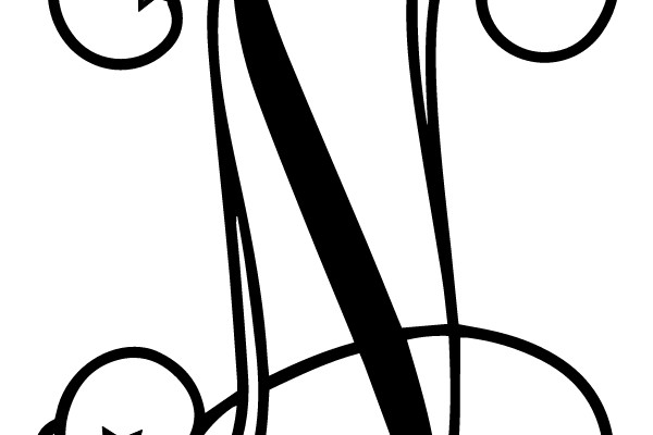 An Ornate Script Letter N