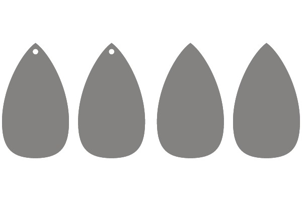 Four Teardrop Shapes with a Hole