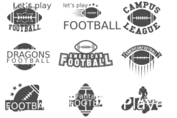 A Collection of Football-Themed Logos and Icons
