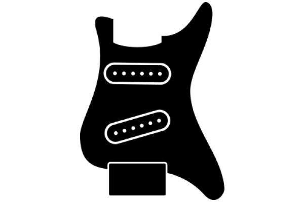 Icon of an Electric Guitar with Pickups and Strings