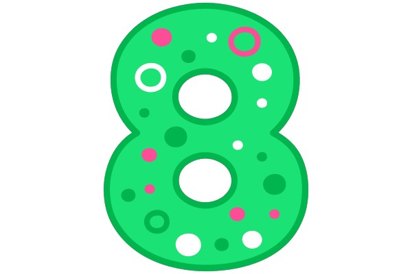 Vibrant and Colorful Number Eight Design