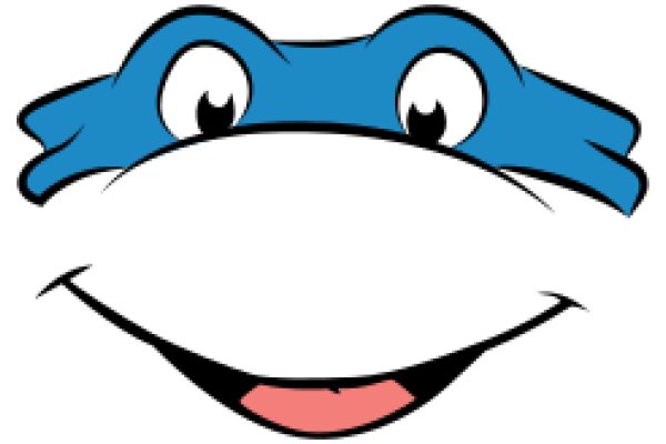 A Playful Cartoon of a Blue Turtle with a Smile