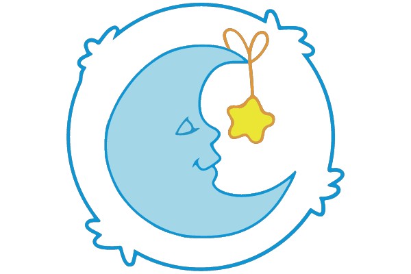 Whimsical Moon and Star Icon