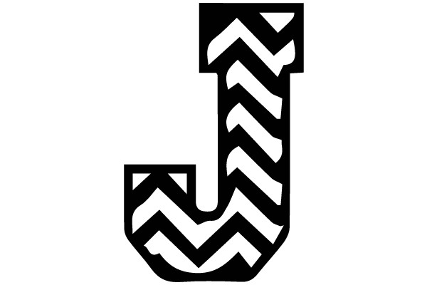 Bold Chevron Design on Letter J