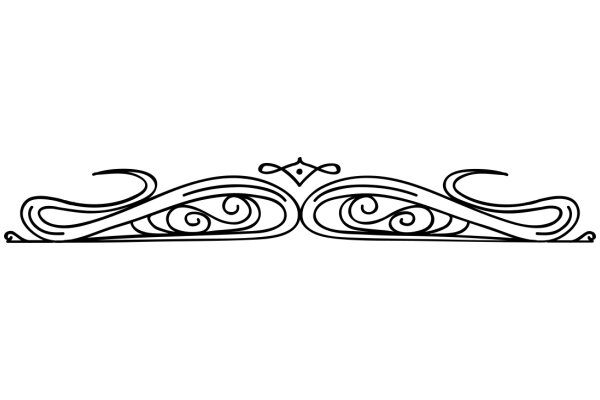 Stylized Abstract Design with Swirling Patterns and Curved Lines
