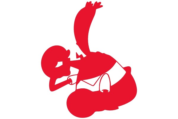 Red Silhouette in Dynamic Pose